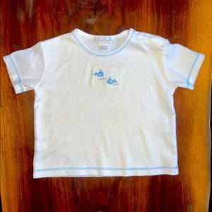 Kissy Kissy Baby T Shirt with Whale embroidery & shoulder snaps, size 6-9 months